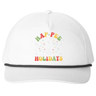 Retro Hap Pee Holidays Christmas Dialysis Nurse Kidney Xmas Snapback Five-Panel Rope Hat