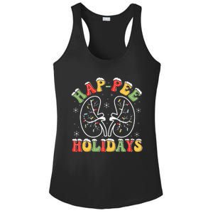 Retro Hap Pee Holidays Christmas Dialysis Nurse Kidney Xmas Ladies PosiCharge Competitor Racerback Tank