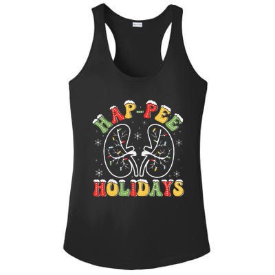 Retro Hap Pee Holidays Christmas Dialysis Nurse Kidney Xmas Ladies PosiCharge Competitor Racerback Tank