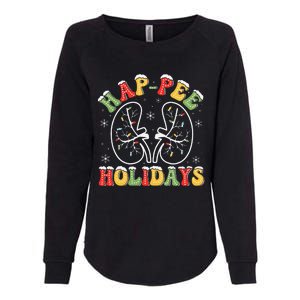 Retro Hap Pee Holidays Christmas Dialysis Nurse Kidney Xmas Womens California Wash Sweatshirt