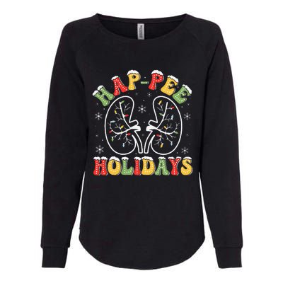 Retro Hap Pee Holidays Christmas Dialysis Nurse Kidney Xmas Womens California Wash Sweatshirt