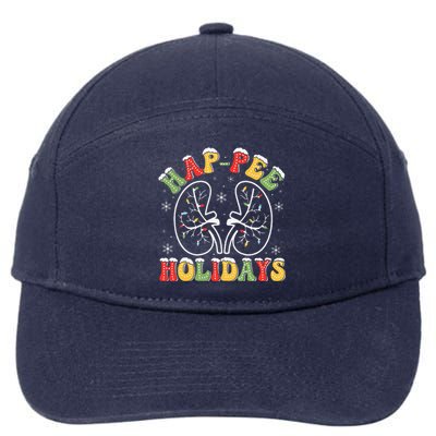 Retro Hap Pee Holidays Christmas Dialysis Nurse Kidney Xmas 7-Panel Snapback Hat