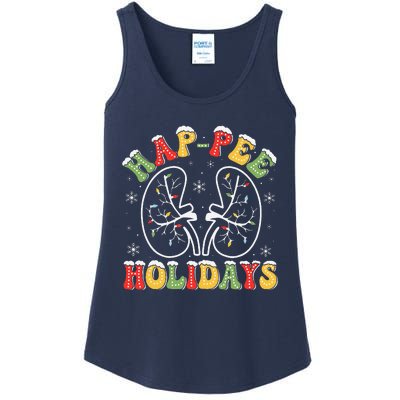 Retro Hap Pee Holidays Christmas Dialysis Nurse Kidney Xmas Ladies Essential Tank