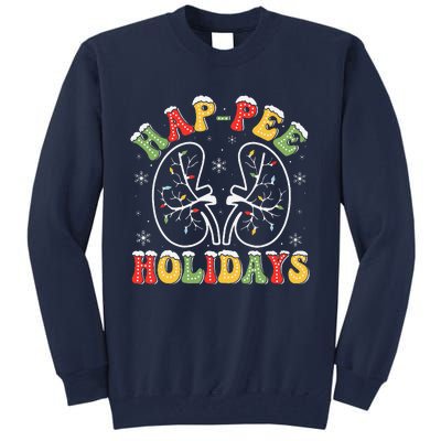 Retro Hap Pee Holidays Christmas Dialysis Nurse Kidney Xmas Tall Sweatshirt