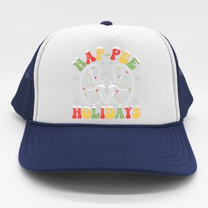 Retro Hap Pee Holidays Christmas Dialysis Nurse Kidney Xmas Trucker Hat