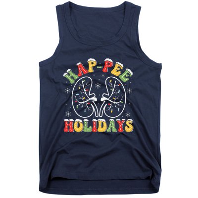 Retro Hap Pee Holidays Christmas Dialysis Nurse Kidney Xmas Tank Top