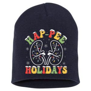 Retro Hap Pee Holidays Christmas Dialysis Nurse Kidney Xmas Short Acrylic Beanie