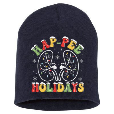 Retro Hap Pee Holidays Christmas Dialysis Nurse Kidney Xmas Short Acrylic Beanie