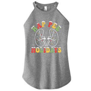 Retro Hap Pee Holidays Christmas Dialysis Nurse Kidney Xmas Women's Perfect Tri Rocker Tank