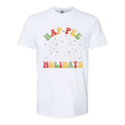 Retro Hap Pee Holidays Christmas Dialysis Nurse Kidney Xmas Softstyle CVC T-Shirt