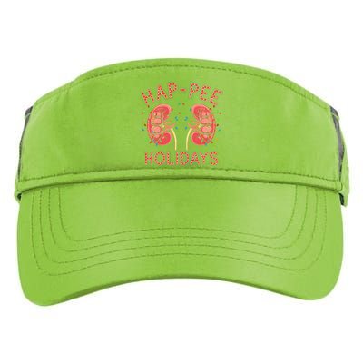 Retro Hap Pee Holidays Christmas Dialysis Nurse Kidney Xmas Adult Drive Performance Visor