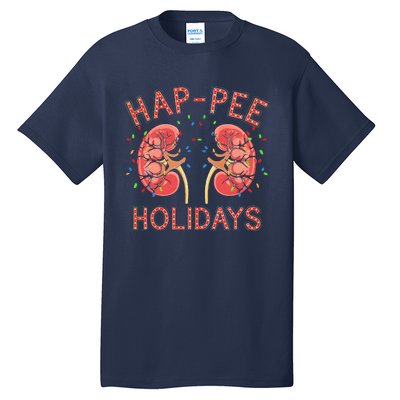 Retro Hap Pee Holidays Christmas Dialysis Nurse Kidney Xmas Tall T-Shirt