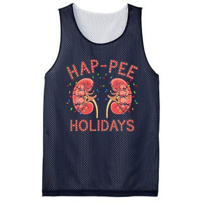 Retro Hap Pee Holidays Christmas Dialysis Nurse Kidney Xmas Mesh Reversible Basketball Jersey Tank