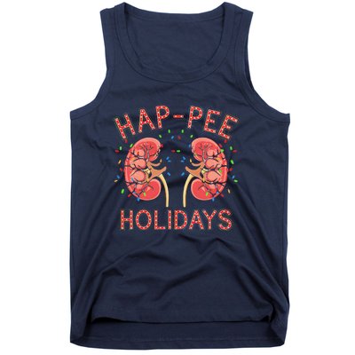 Retro Hap Pee Holidays Christmas Dialysis Nurse Kidney Xmas Tank Top