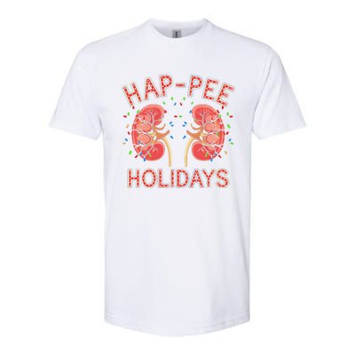 Retro Hap Pee Holidays Christmas Dialysis Nurse Kidney Xmas Softstyle CVC T-Shirt