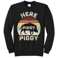 Retro Here Piggy Piggy Boar Hunting Pig Hog Hunter Sweatshirt