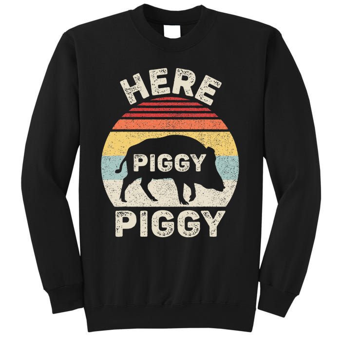 Retro Here Piggy Piggy Boar Hunting Pig Hog Hunter Sweatshirt