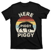 Retro Here Piggy Piggy Boar Hunting Pig Hog Hunter T-Shirt