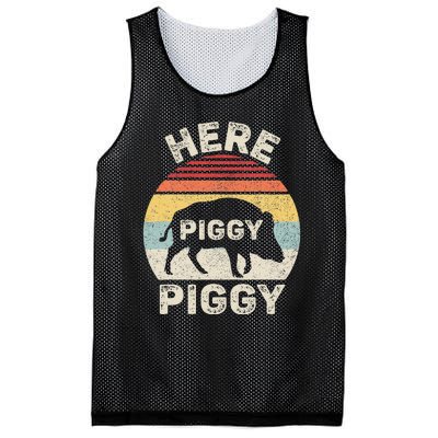 Retro Here Piggy Piggy Boar Hunting Pig Hog Hunter Mesh Reversible Basketball Jersey Tank