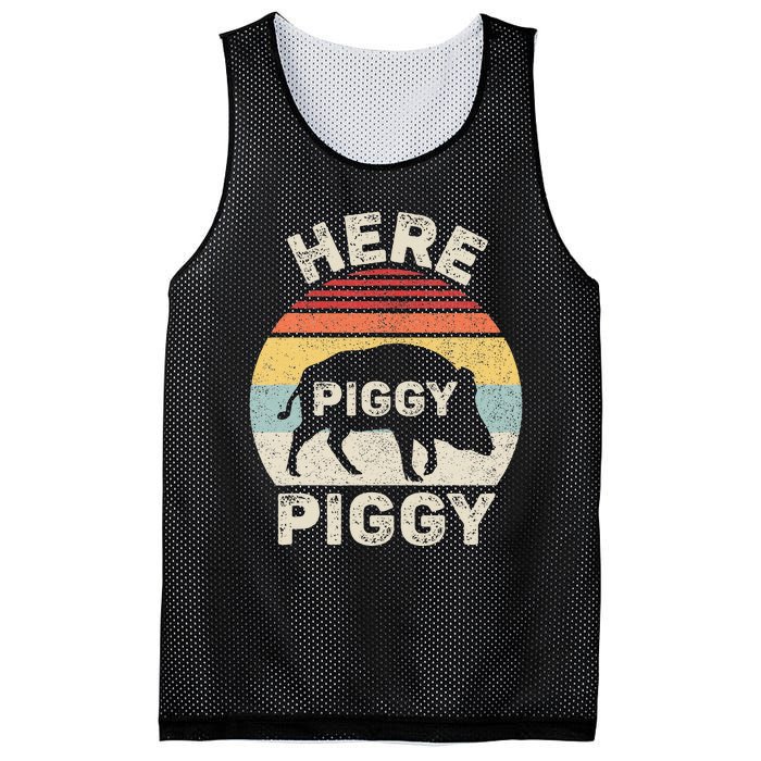 Retro Here Piggy Piggy Boar Hunting Pig Hog Hunter Mesh Reversible Basketball Jersey Tank