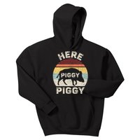 Retro Here Piggy Piggy Boar Hunting Pig Hog Hunter Kids Hoodie