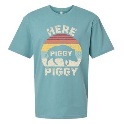 Retro Here Piggy Piggy Boar Hunting Pig Hog Hunter Sueded Cloud Jersey T-Shirt