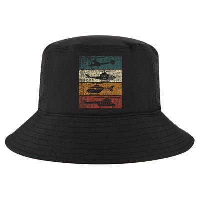 Retro Helicopter Pilot Vintage Aviation min Cool Comfort Performance Bucket Hat