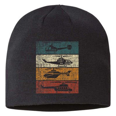 Retro Helicopter Pilot Vintage Aviation min Sustainable Beanie