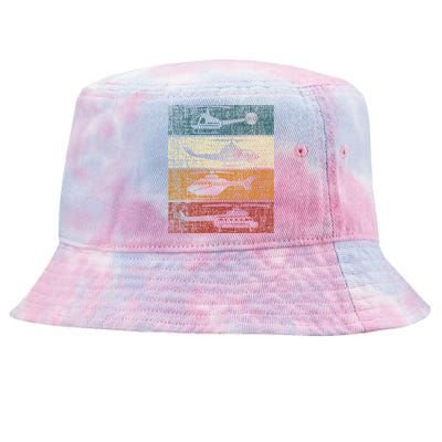 Retro Helicopter Pilot Vintage Aviation min Tie-Dyed Bucket Hat