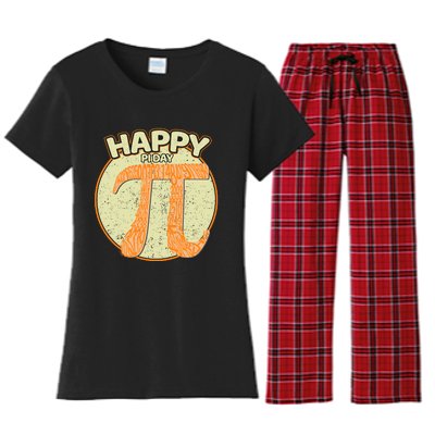 Retro Happy Pi Day Gift Math Teacher Geek Pi Day Women's Flannel Pajama Set