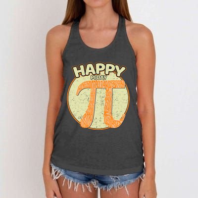 Retro Happy Pi Day Gift Math Teacher Geek Pi Day Women's Knotted Racerback Tank