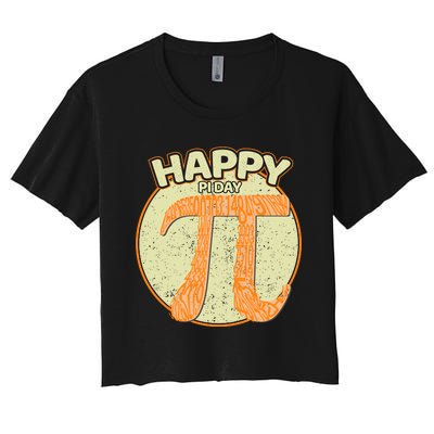 Retro Happy Pi Day Gift Math Teacher Geek Pi Day Women's Crop Top Tee