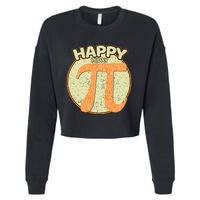 Retro Happy Pi Day Gift Math Teacher Geek Pi Day Cropped Pullover Crew