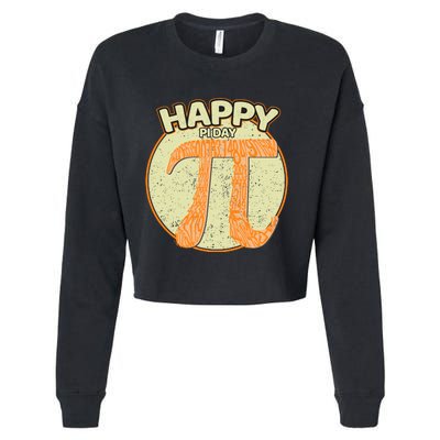 Retro Happy Pi Day Gift Math Teacher Geek Pi Day Cropped Pullover Crew