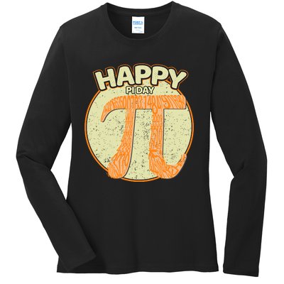 Retro Happy Pi Day Gift Math Teacher Geek Pi Day Ladies Long Sleeve Shirt