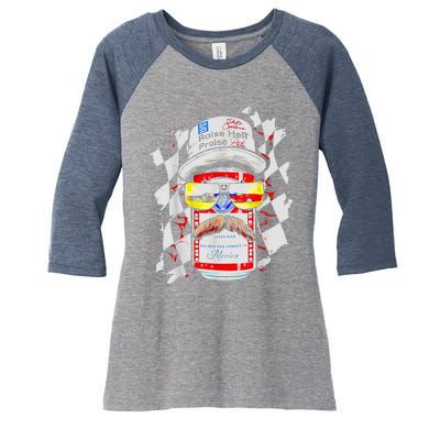 Raise Hell Praise Dale Vintage Funny Driking Beer Women's Tri-Blend 3/4-Sleeve Raglan Shirt