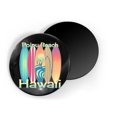 Retro Hawaii Poipu Beach Hawaiian Islands Surf Magnet