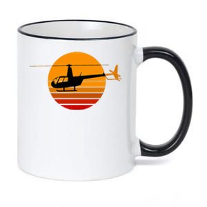 R44 Helicopter Pilot Aviation R44 Helicopter 11oz Black Color Changing Mug