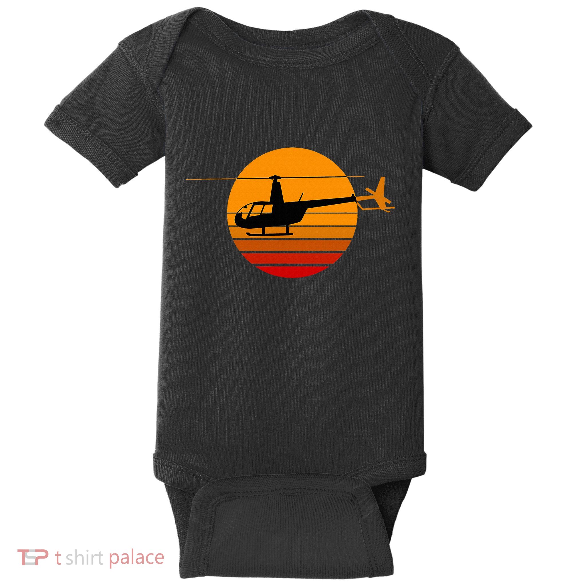 R44 Helicopter Pilot Aviation R44 Helicopter Baby Bodysuit