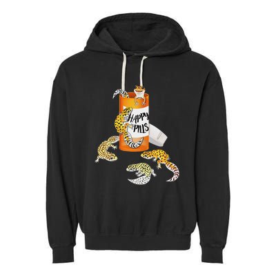 Reptile Happy Pills Leopard Gecko Lover Garment-Dyed Fleece Hoodie