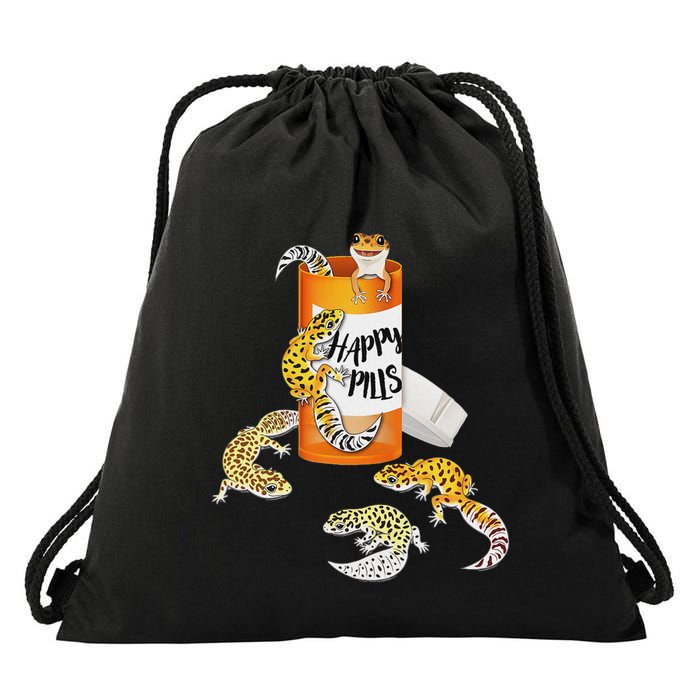Reptile Happy Pills Leopard Gecko Lover Drawstring Bag