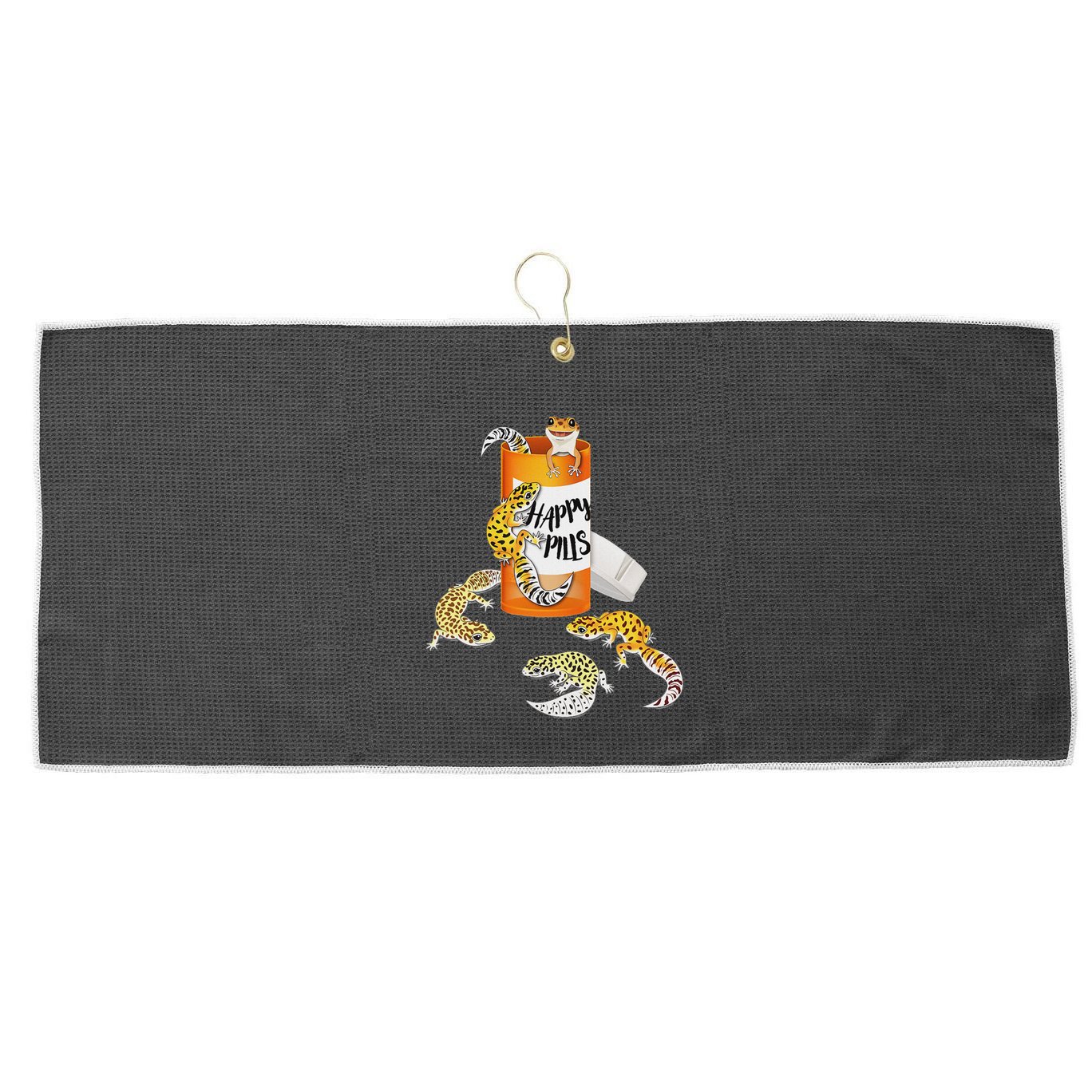 Reptile Happy Pills Leopard Gecko Lover Large Microfiber Waffle Golf Towel
