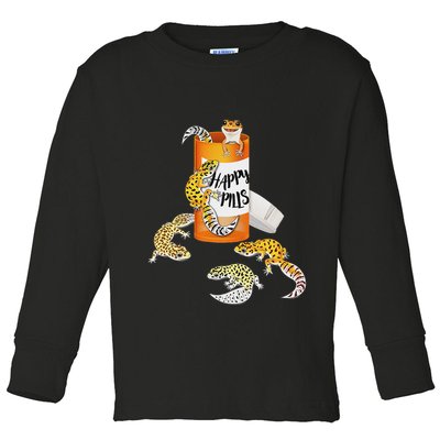 Reptile Happy Pills Leopard Gecko Lover Toddler Long Sleeve Shirt
