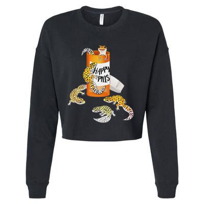 Reptile Happy Pills Leopard Gecko Lover Cropped Pullover Crew