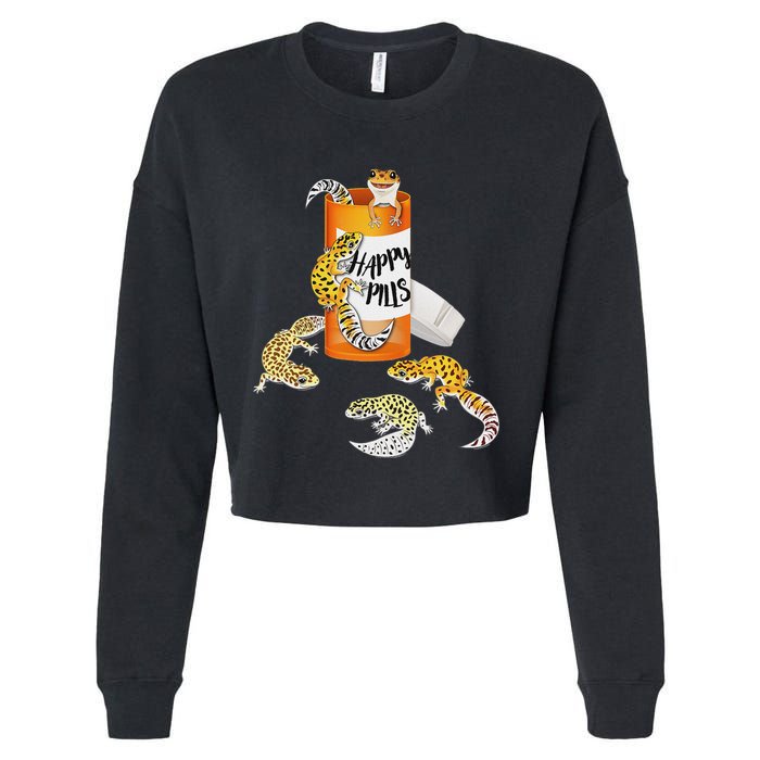 Reptile Happy Pills Leopard Gecko Lover Cropped Pullover Crew