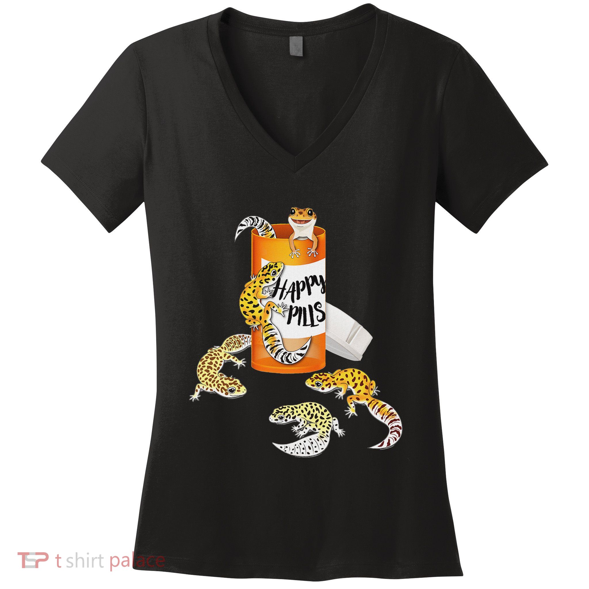 Reptile Happy Pills Leopard Gecko Lover Women's V-Neck T-Shirt