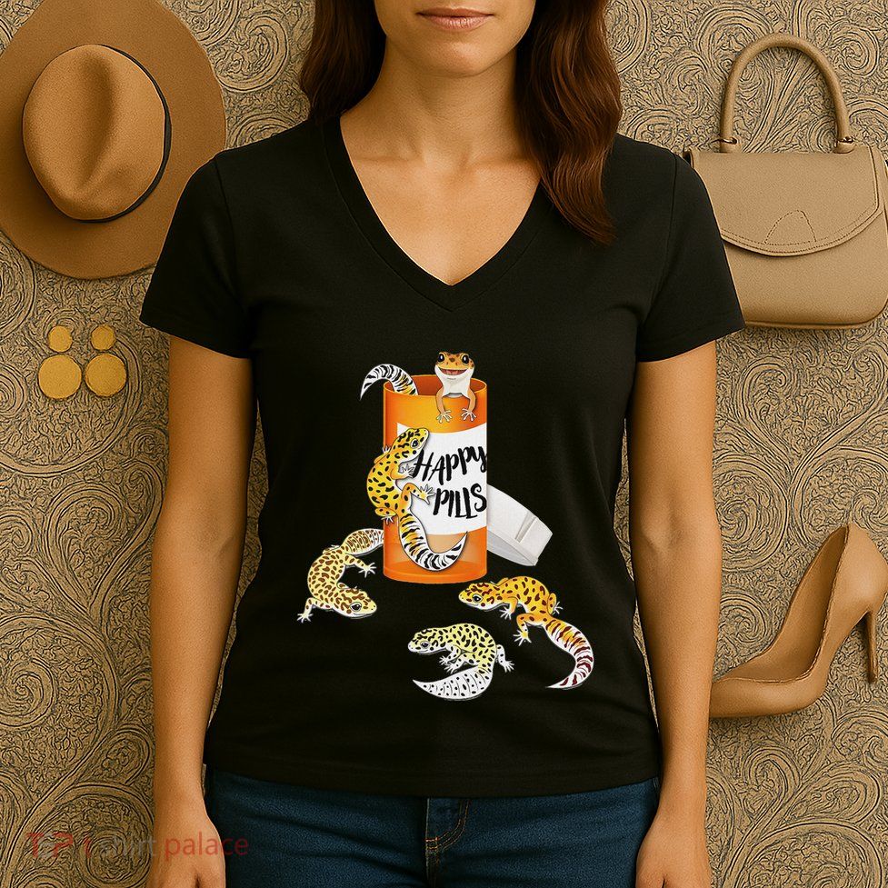 Reptile Happy Pills Leopard Gecko Lover Women's V-Neck T-Shirt
