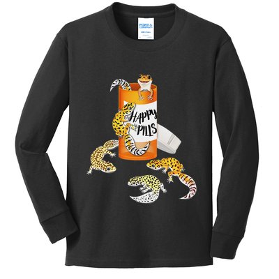 Reptile Happy Pills Leopard Gecko Lover Kids Long Sleeve Shirt