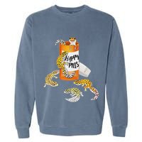 Reptile Happy Pills Leopard Gecko Lover Garment-Dyed Sweatshirt