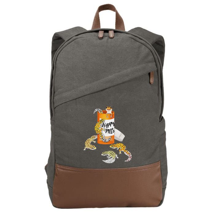 Reptile Happy Pills Leopard Gecko Lover Cotton Canvas Backpack